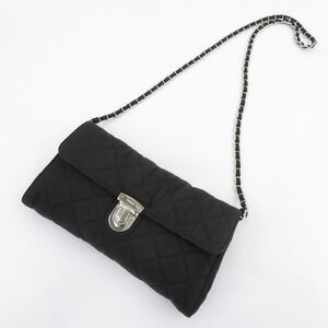 Prada Quilted Nylon Chain Shoulder Bag Black